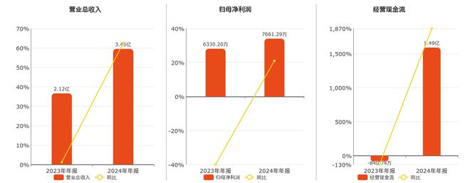 纳睿雷达(688522.SH)：2024年年报净利润为7661.29万元